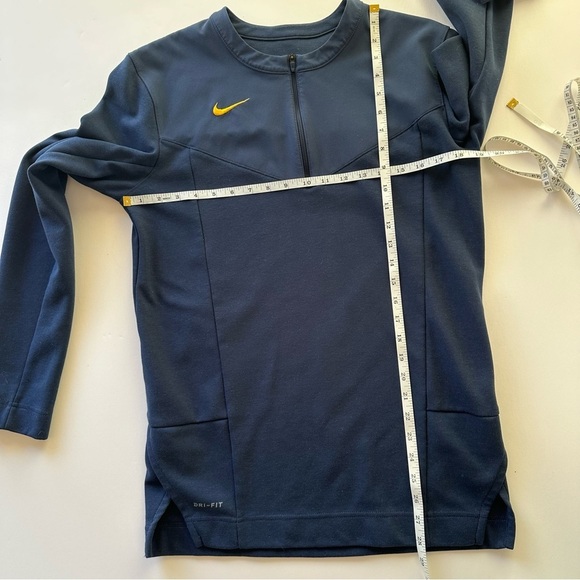 Nike Mens Dri Fit Half Zip Football UV Top Pullover Navy Blue Small - Picture 5 of 15